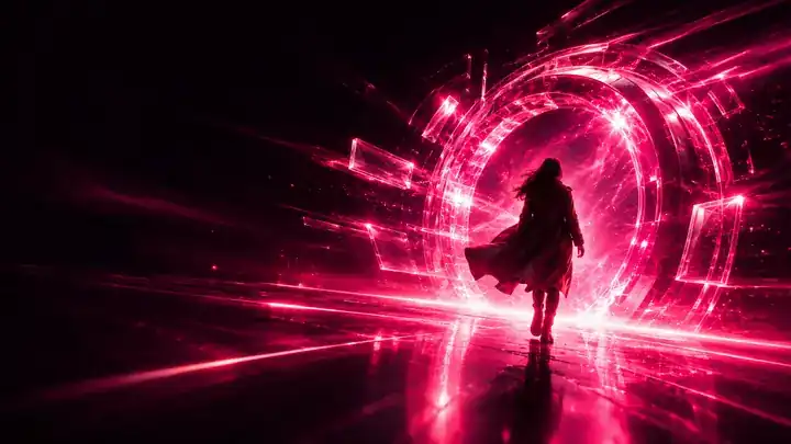 Cinematic promotional artwork with energetic motion and vivid color