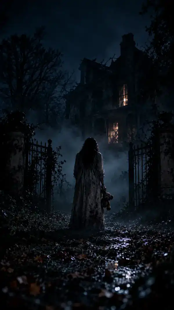 Dark atmospheric horror-video poster