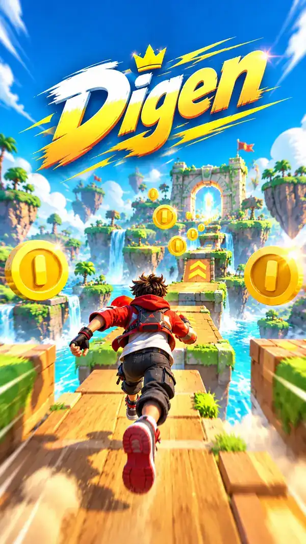 Energetic racing parkour poster with bold lettering