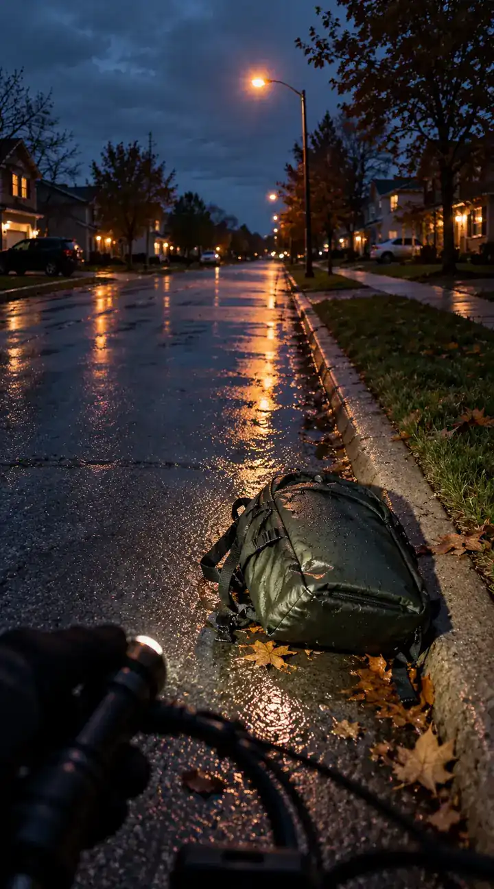 Illustrative nighttime bicycle scene